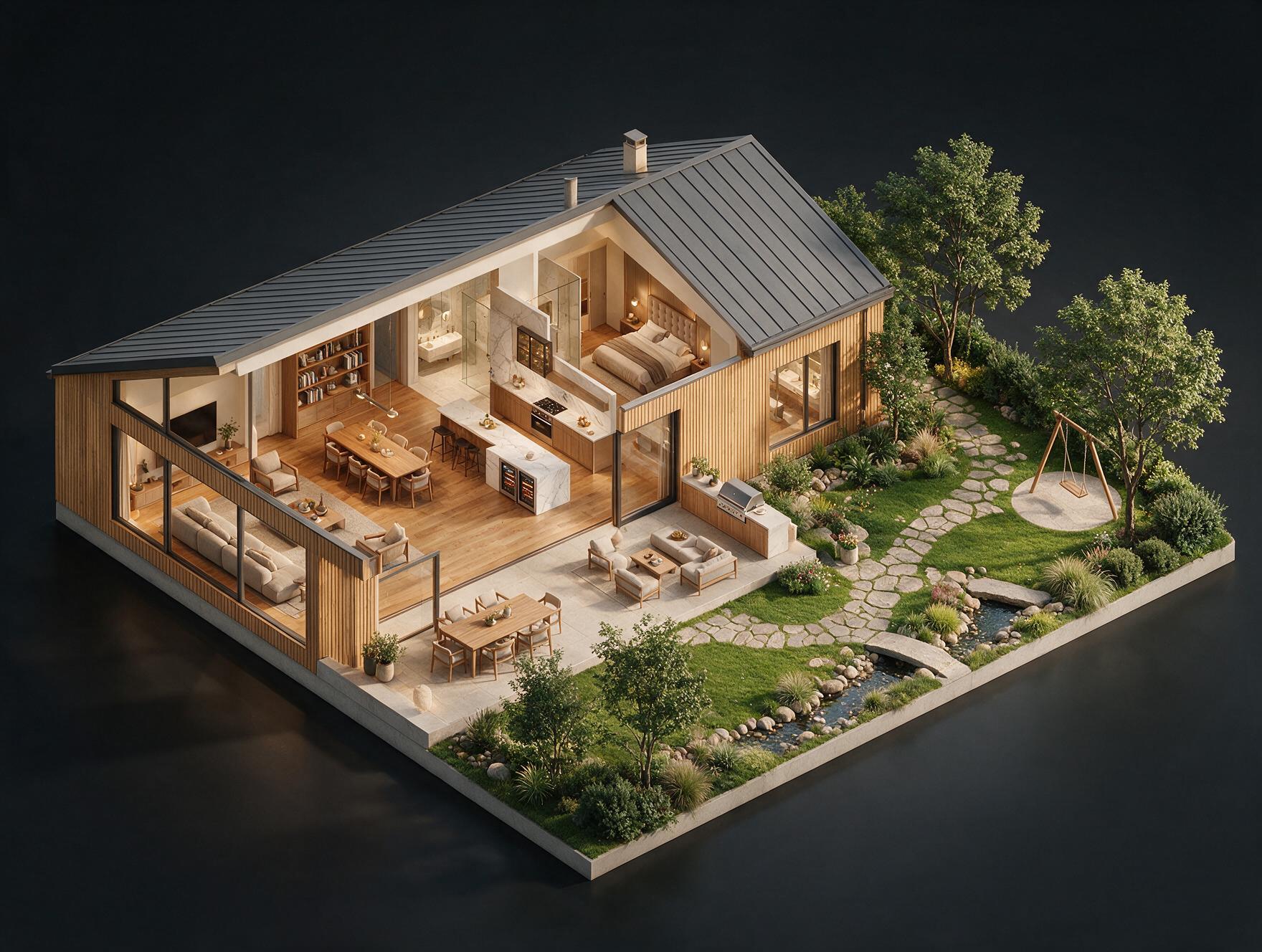 Eldeco Echoes of Eden (EOE) Villa Concept — 150 sq.yd. 3D view